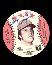 Greg Luzinski Signed 1976 Carousel Snack Bar Disc Philadelphia Phillies Autograp