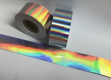 OIL SLICK Holographic Rainbow Tape, Shimmer,  Pick Color + Size,    Made in USA