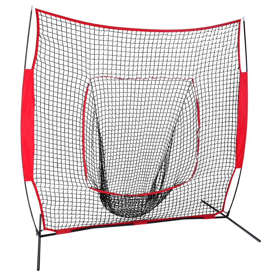 7'×7' Pro Style Batting Tee Baseball Softball Practice Net +Tripod Batting Tee
