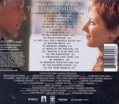 ORIGINAL SCORE THIRD MIRACLE NEW CD