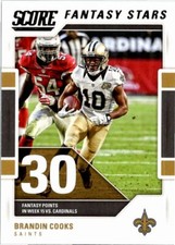 2017 Score Fantasy Stars Football Card #15 Brandon Cooks Saints 
