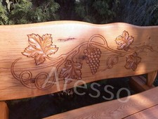 Modell "Massiv" Sitzgarnitur  Rustikale Gartenmöbel Eiche Weintrauben 