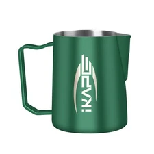 15.4oz Espresso Milk Steaming Pitcher Sharp Spout Barista Frothing Jug Green