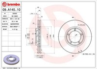 2X Brembo 09.A145.10 Bremsscheibe FüR Hyundai
