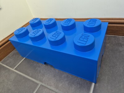Lego Aufbewahrungsbox groß stapelbar - blau 8 Noppen Steine - Original 4004