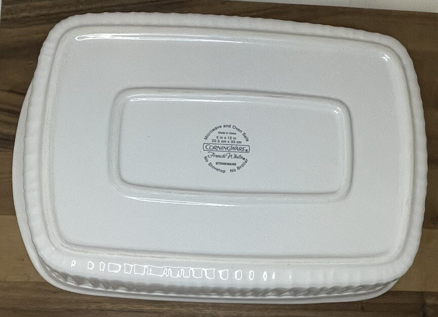 CorningWare French White 9” X 13” Casserole Roaster Lasagna Baking Dish