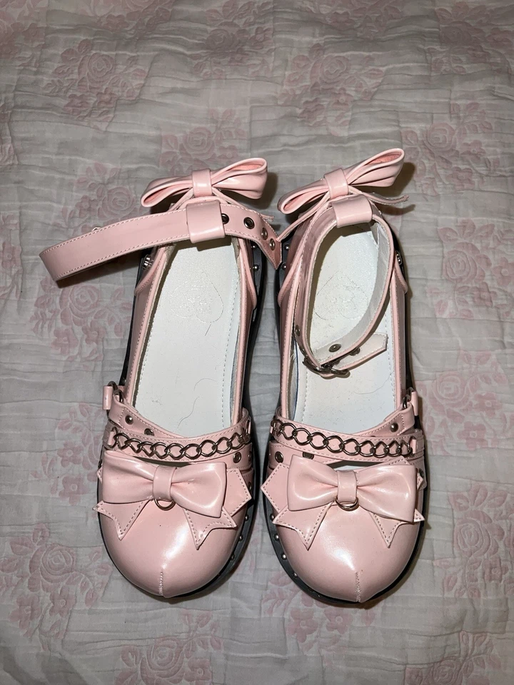 Plataformas góticas Kawaii rosa, talla 6  Foto 2 de 4