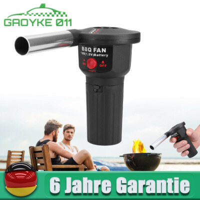 Elektrischer Grillventilator Akku Föhn BBQ Fan Grillfön Blasebälge Grillgebläse