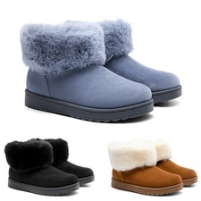 Women's Snow Boots Faux Fur-Lined Suede Warm Snow Fashion Winter Boots 6-11