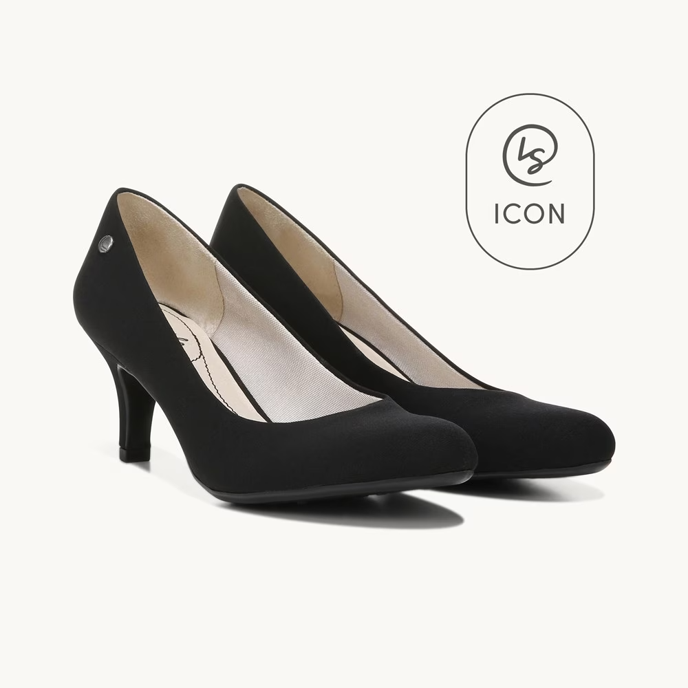 Lifestride Women's Parigi Heels Pumps Black Fabric Closed Toe