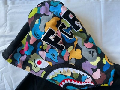 A Bathing Ape x F.C.Real Bristol Collaboration Shark Zip Up Hoodie