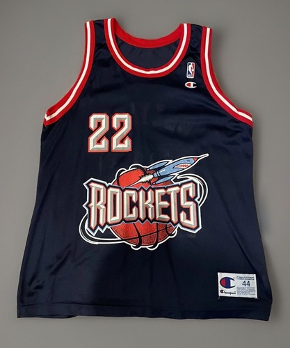🏀Clyde Drexler Vintage Champion Jersey houston rockets 44 NBA Finals Rare 90s