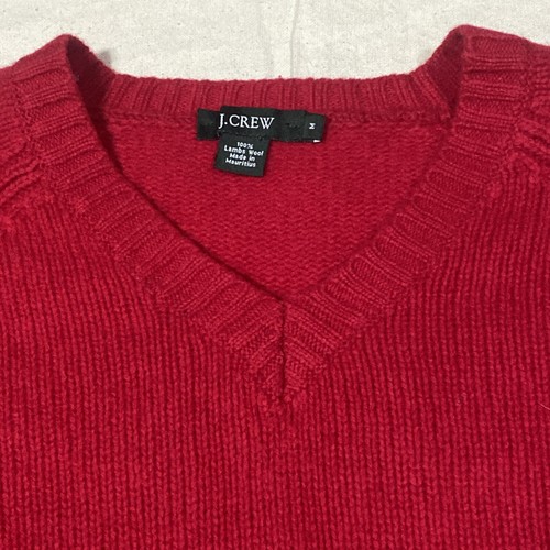 J Crew Sweater Pullover Red Lambswool Men’s M Preppy Heritage - Picture 3 of 5