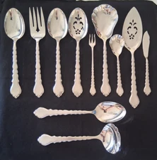 11 Oneida Community CELLO Hostess Serving Pieces Spoons Fork Ladle Betty Crocker