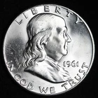 GEM BU UNCIRCULATED UNC MS 1961-D SILVER FRANKLIN HALF DOLLAR BRILLIANT LUSTER