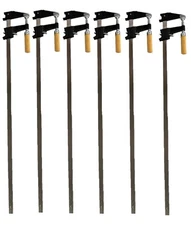 6 Pack - 30" Steel Bar Clamp Metal Ratcheting System Quick Release Clutch Style