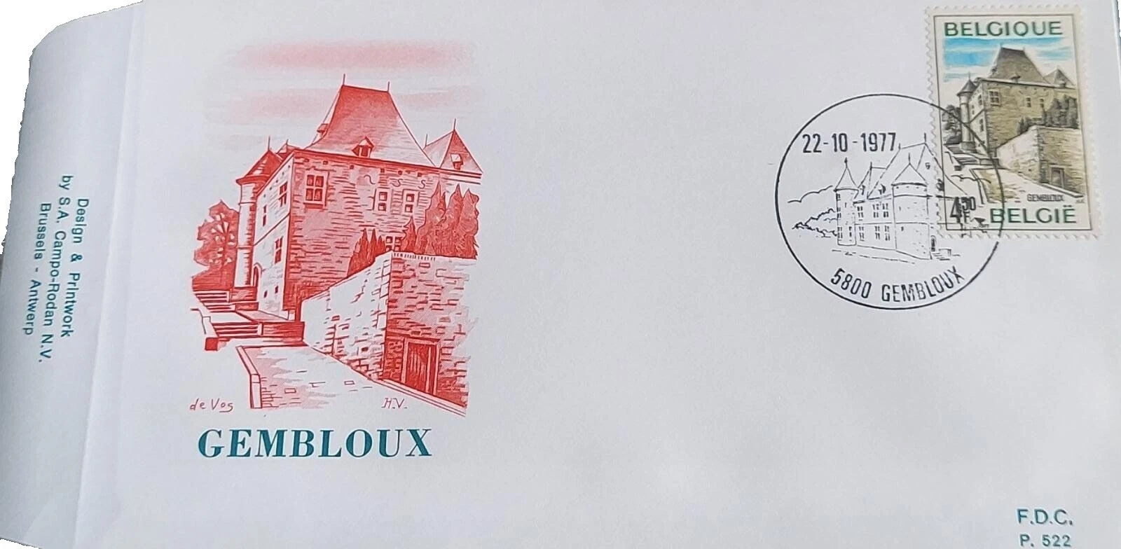 Estampillas de belga de Sobre de primer día