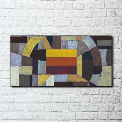 Canvas Wandbild Leinwand Bilder 100x50 Abstraktes Gemälde mit Farb Mosaik