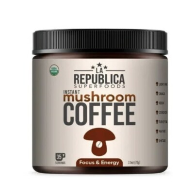 Mushroom Coffee La Republica USDA Organic 7 Superfood 35 Servings-EXP 06/26