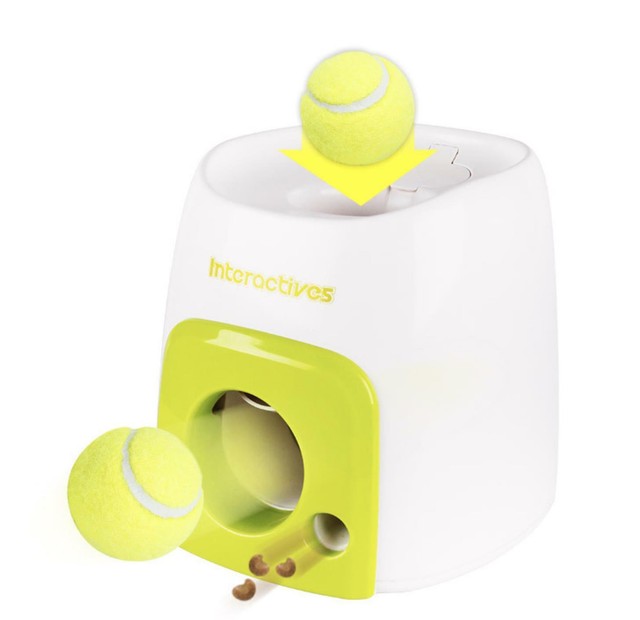 interactive tennis ball dog toy