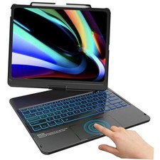 iPad Air 13 Inch Case Keyboard M3 2025 / M2 2024 , iPad Pro 12.9 6th, Black