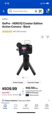 Go Pro Hero 12 Camera and Accessory Kit+ 512GB MicroSD Card