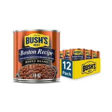 Pack of 12 16 Ounce Boston Baked Beans Canned Navy Beans with Brown Sugar Sauce