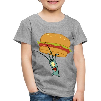 Spongebob Schwammkopf Plankton Mit Hamburger Kinder Premium T-Shirt