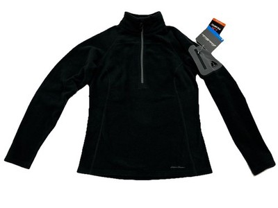 New Eddie Bauer First Ascent 1/4 Zip Women's Size Small Black Polartec Fleece