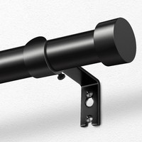 Gardinenstange Schwarz Ausziehbar 80-365 Cm Ø 25Mm Vorhangstange Deko