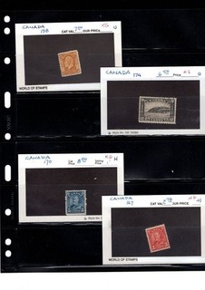 BH GOLDPATH: CANADA STAMP CAT VALUE $24.75 #198 #174 #170 BHS_001_190_8