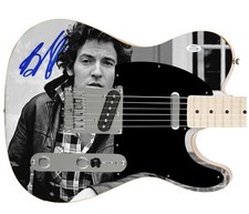 Bruce Springsteen Signed Fender Autographed Custom Graphics Photo Guitar ACOA