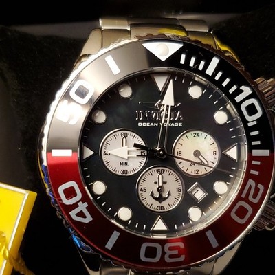 Invicta Ocean Voyage Men's Quartz Chronograph Diver Black Dial Steel 200m