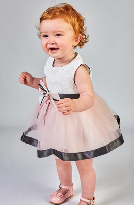 Baby Mädchen, Kleinkind, Kleinkind Kleid, Farbe rosa/weiß, Größe 18/24 Monate 