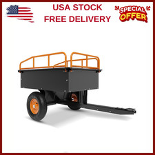 ⭐Heavy Duty Dump Utility Trailer,15 Cubic Feet Steel ATV Trailer,750LBS,Tractors