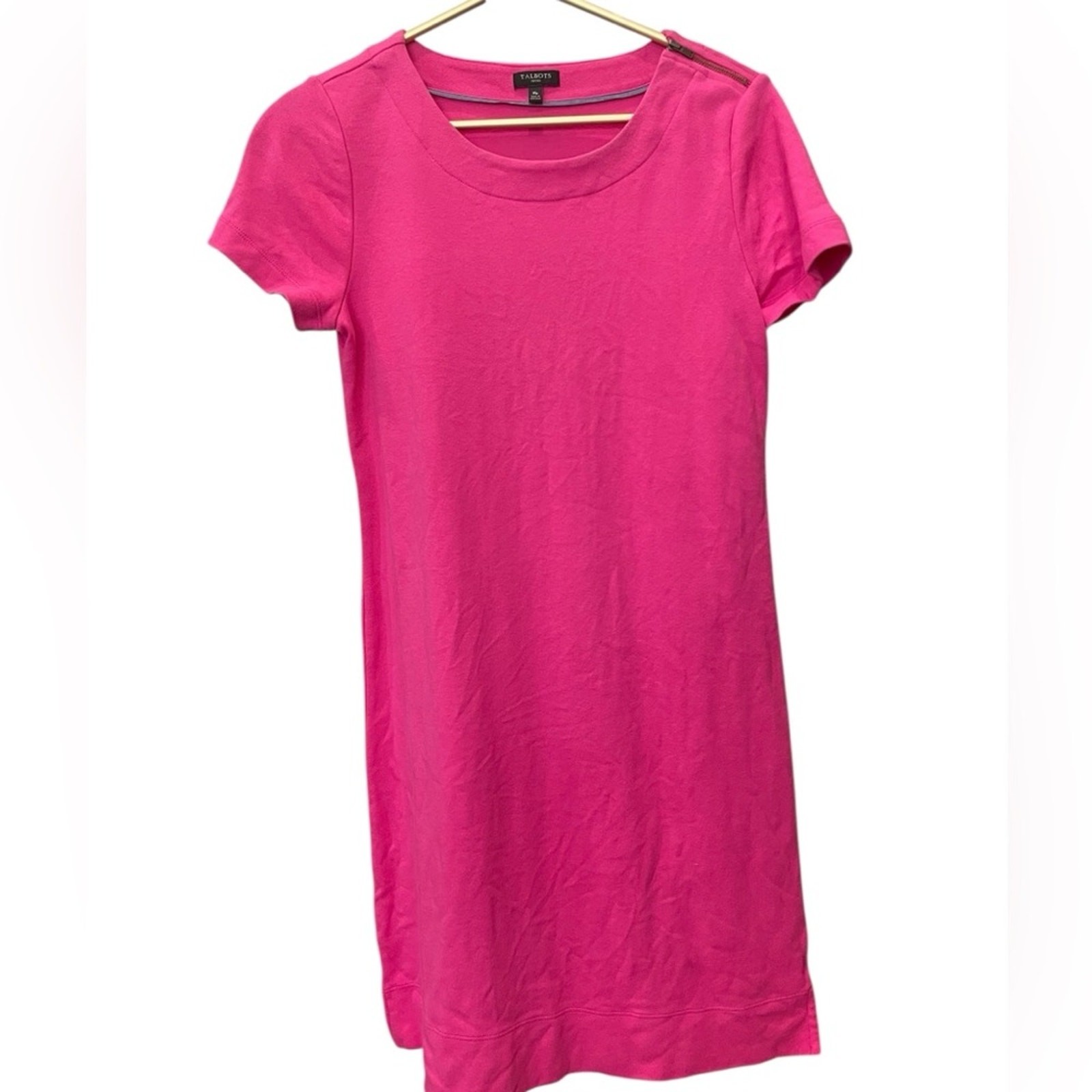 Talbots Pink Cotton Dress Short Sleeve Above Knee Women’s MP Petite EUC