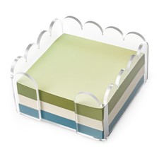 1 PC Scalloped Acrylic Sticky Note Holder 3"x3" Crystal Clear Sticky Note Hol...
