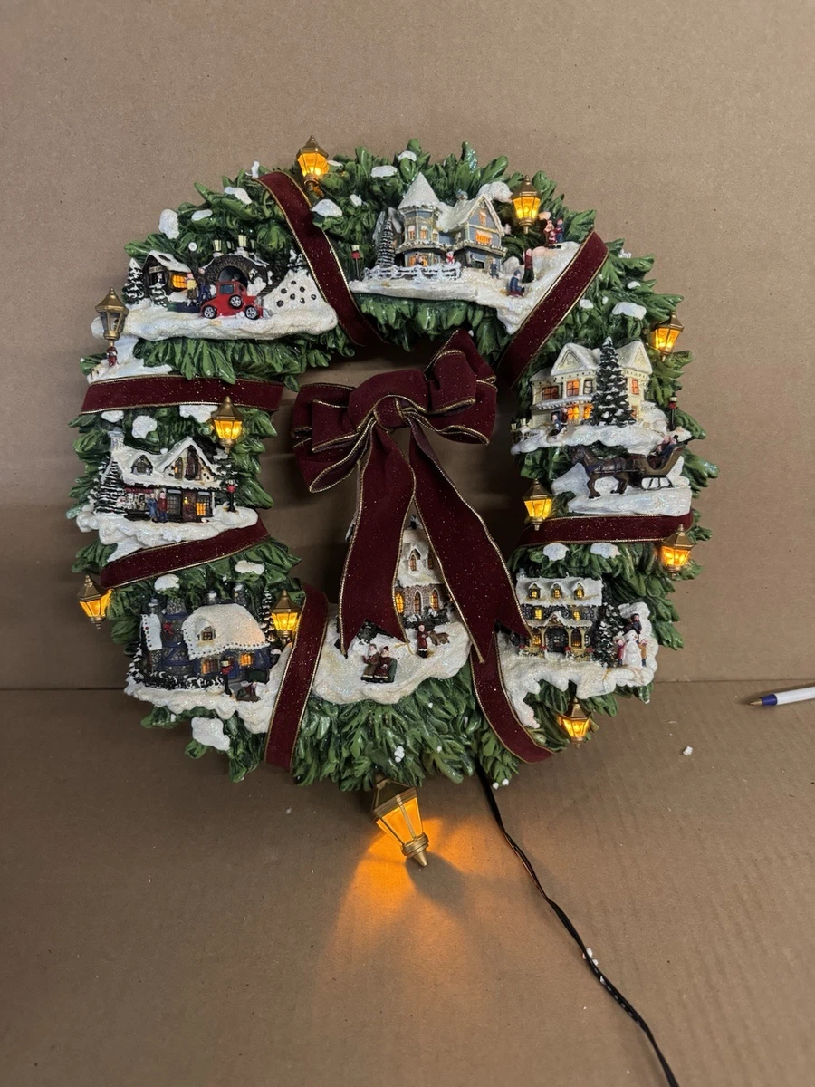 thomas kinkade christmas village wreath products for sale | eBay
