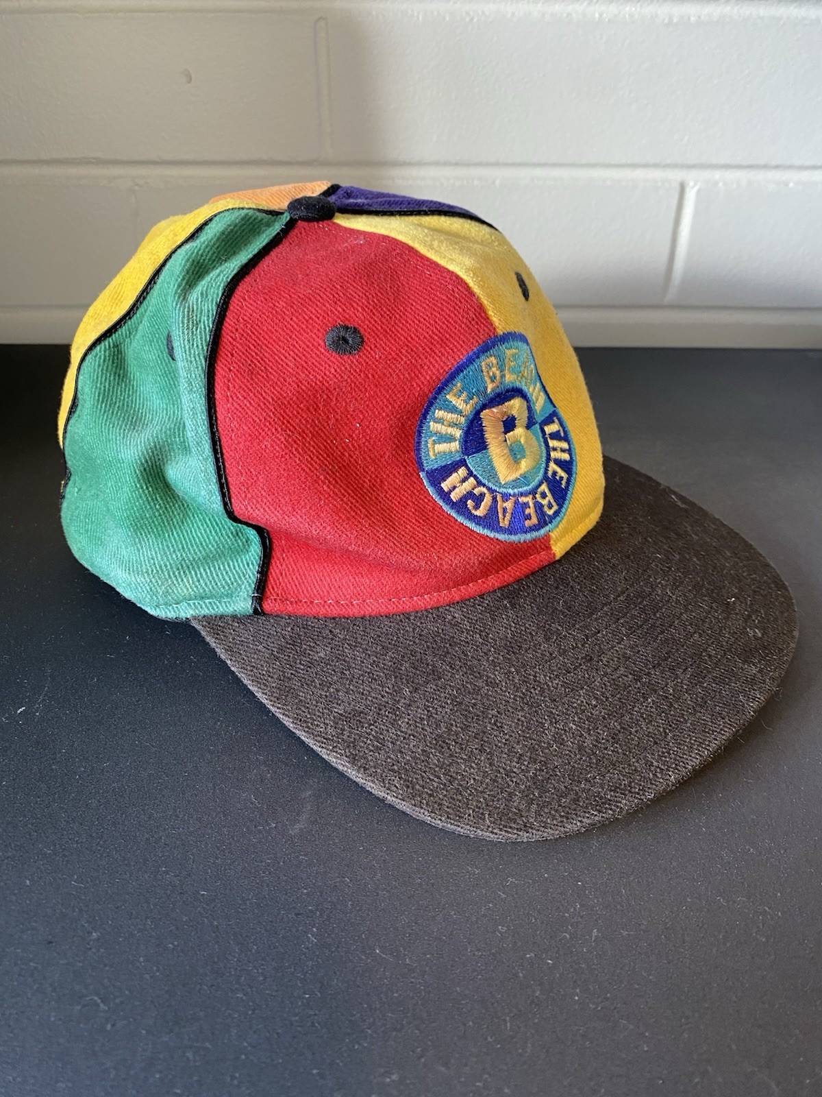 Vintage The Beach Patchwork Cap – 90s Multi-Color… - image 6
