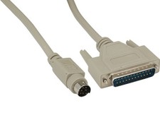 6ft Mini-DIN8 Male to DB25 Male MAC to Imagewriter I Printer Cable