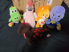 Lot of Licensed Plushes (5) - Webkinz, Thanos, Yoshi, Care Bear Cousin
