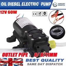 Image of 12V 60W Oil Diesel Electric Transfer Pump Portable Fuel Extractor 6/8/11mm Pipe