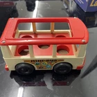 Vintage Fisher Price Little People 1969 #141 Mini Van Bus Play Family Red White