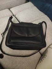 Gigi Black Leather Shoulder Bag 30cm By 20cm