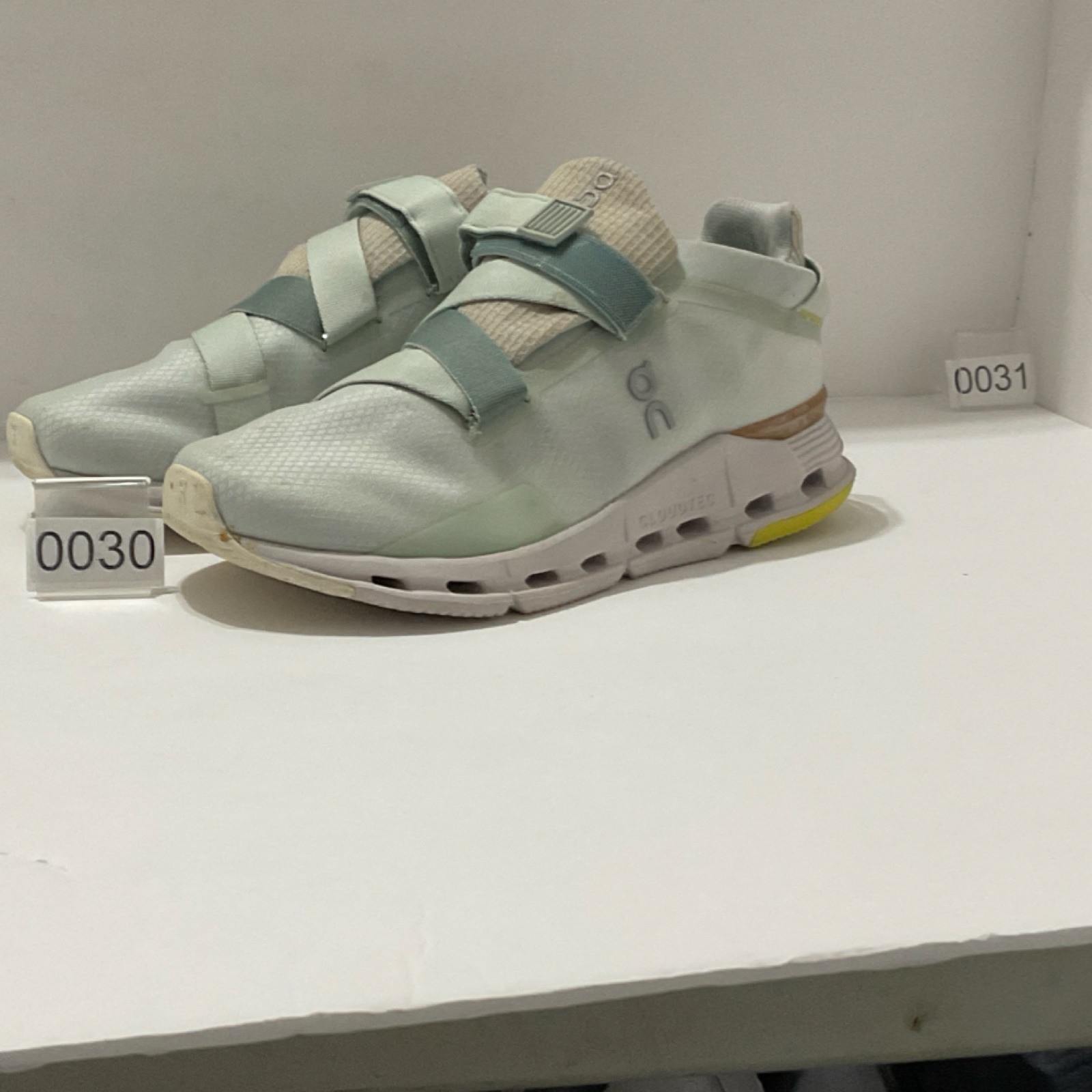 On Cloudnova Hook & Loop Light Green Beige White … - image 7