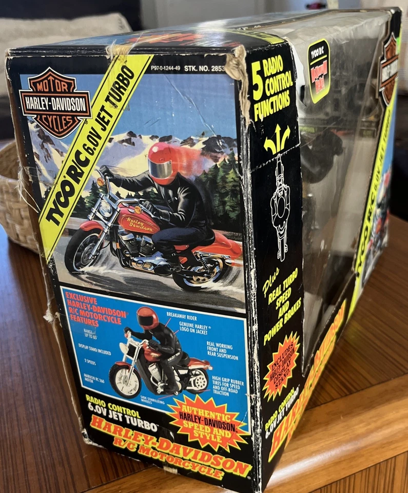 Tyco Rc Harley-Davidson Motorcycle Yellow Vintage 1994 Complete Vintage Tyco Rc - Image 2 of 4