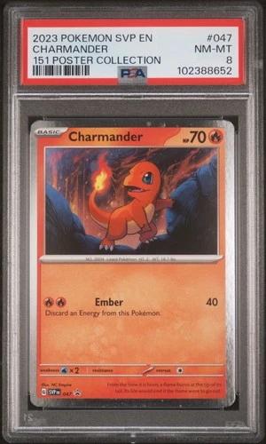 2023 POKEMON SVP EN-SV BLACK STAR PROMO 151 POSTER COLL #047 CHARMANDER PSA 8