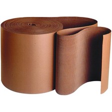 Box USA Corrugated Cardboard Roll Kraft, 12" x 250 Kraft, Single face Corruga...