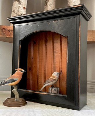 Vtg Rustic Farmhouse Display Wall Shelf Shadow Box Curio Wood Niche