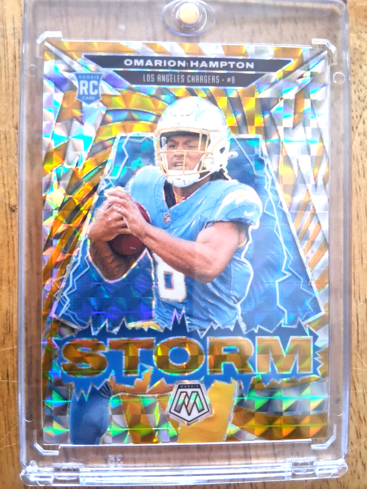 2025 Panini Mosaic Omarion Hampton GOLD Prizm STORM Rookie 7/10